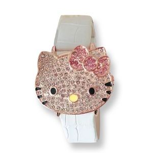 Hello kitty hinged opening face watch with a vegan leather band.NWT